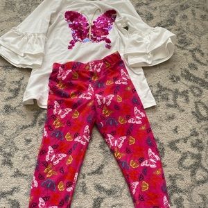 Rare editions GUC butterfly pants outfit 3T